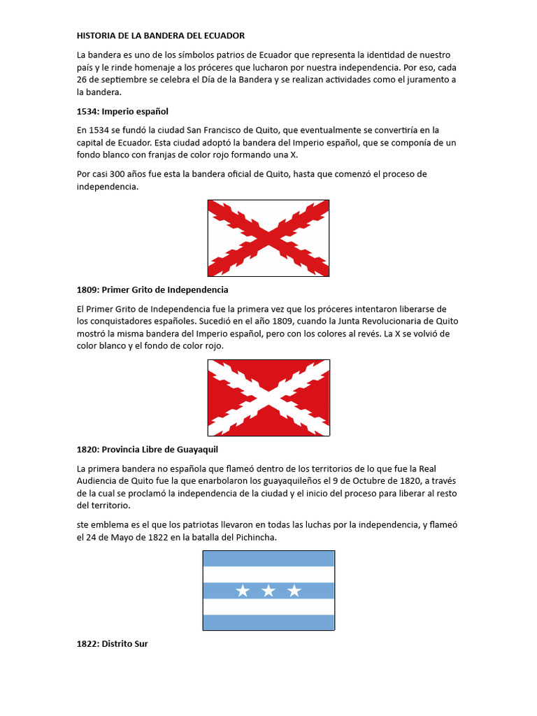 Historia de La Bandera Del Ecuador | PDF