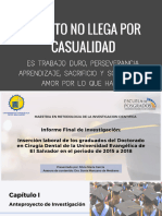 Diagnostico de Insercion Laboral de Los Graduados Del Doctorado en Cirugia Dental de La Universidad Evangelica de El Salvador en El Periodo de 2015 A 2018