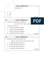 IB SL Topic (9) REDOX Rxns Review Questions