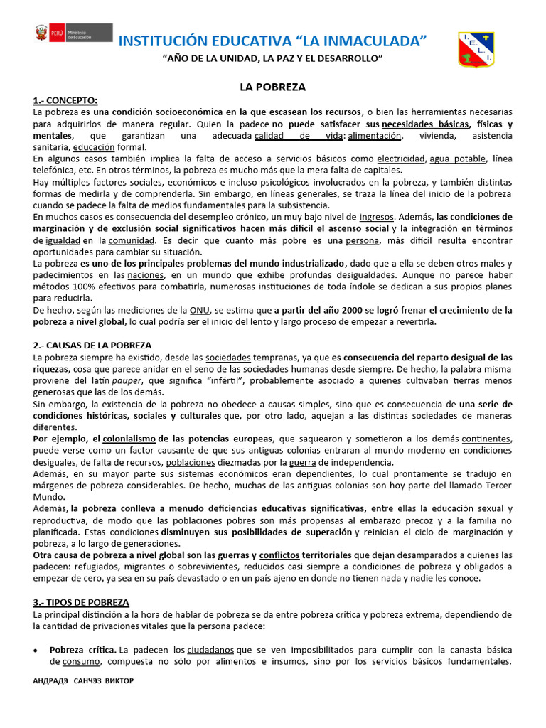 Causas y consecuencias de la pobreza | PDF | Pobreza | Pobreza e indigencia