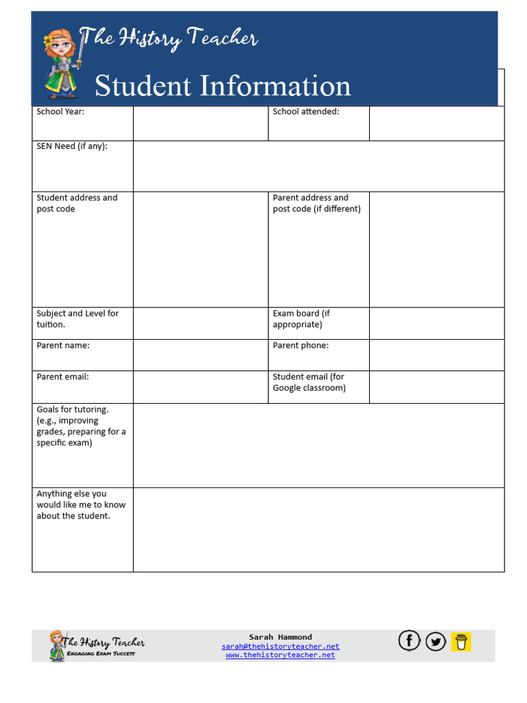 Student Information Sheet | PDF