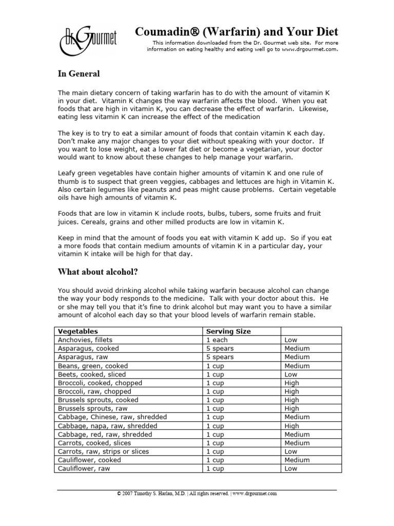 Vitamin K Food Guide | PDF | Diet (Nutrition) | Diet &amp; Nutrition