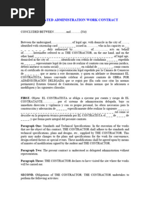 Work Contract By Delegated Administration