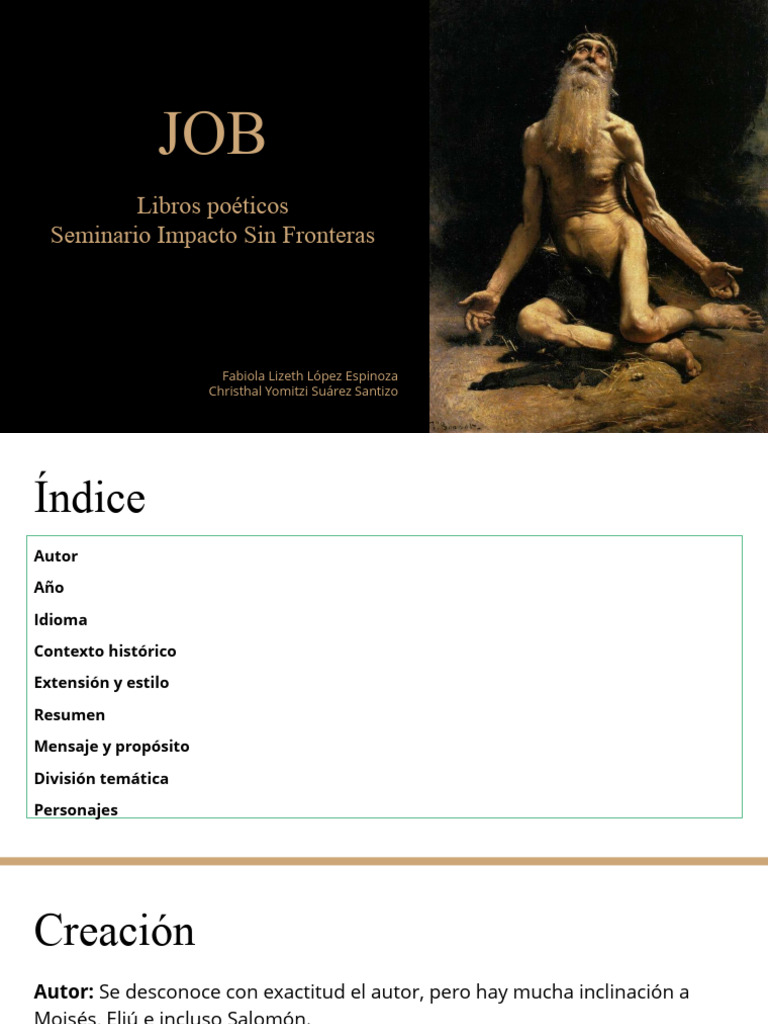 Job: Sabiduría y Sufrimiento en la Fe | PDF | Libro de trabajo | Dios