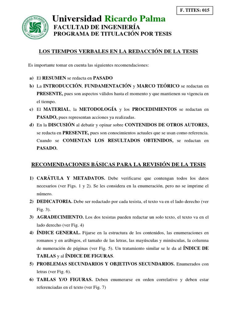 F.TITES 015 Tiempos Verbales y Recomendaciones Bã¡sicas para La RevisiÃ ...