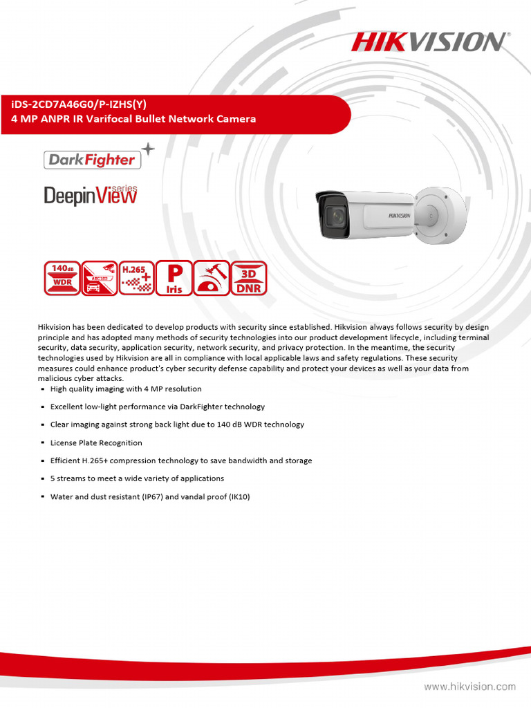 Cámara Bullet LPR iDS-2CD7A46G0 - P-IZHSY-C - CNCH CCTV | PDF | Field ...