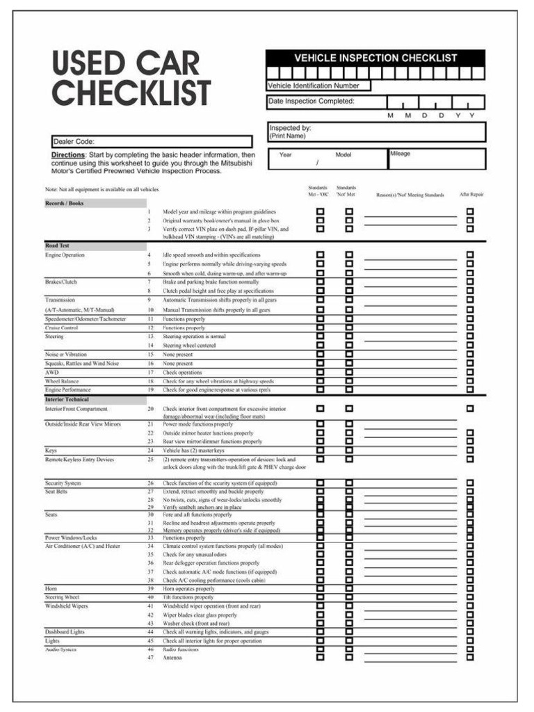 Checklist Carpdf | PDF