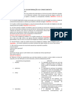 01 Da Informação Ao Conhecimento 01 - C COM RESPOSTAS