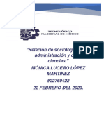 Relación Entre La Sociología y La Ciencia de La Administración y Otras