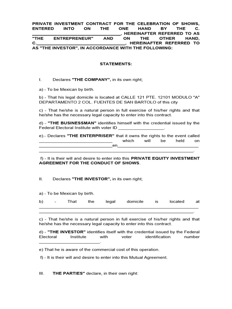 Investment Contract PDF Business Law Civil Law (Legal System)