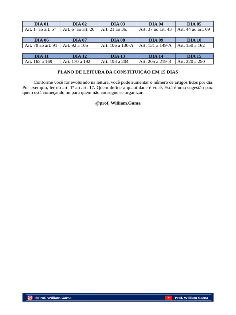 Plano de leitura da constitui o pdf