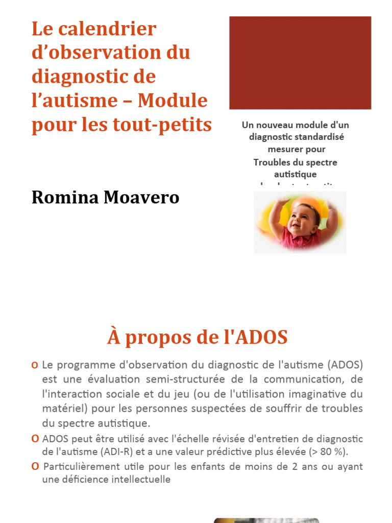 ADOS-2 : Évaluation pour Tout-Petits | PDF | Trouble envahissant du ...