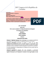 Ley 1123 de 2007 Congreso de La República de Colombia