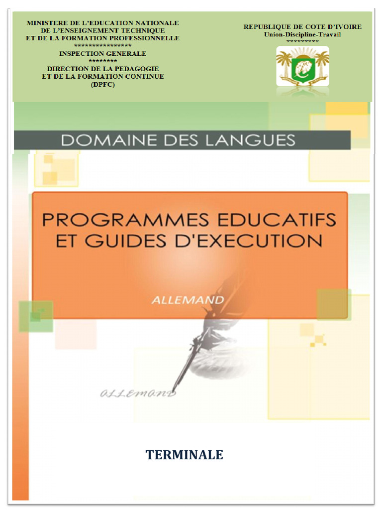 Programme éducatif de Terminale en Côte d'Ivoire | PDF | Enseignement ...