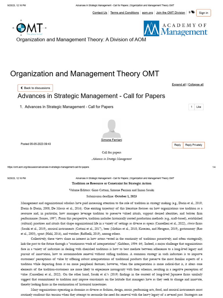Organization And Management Theory Omt – PMCWF