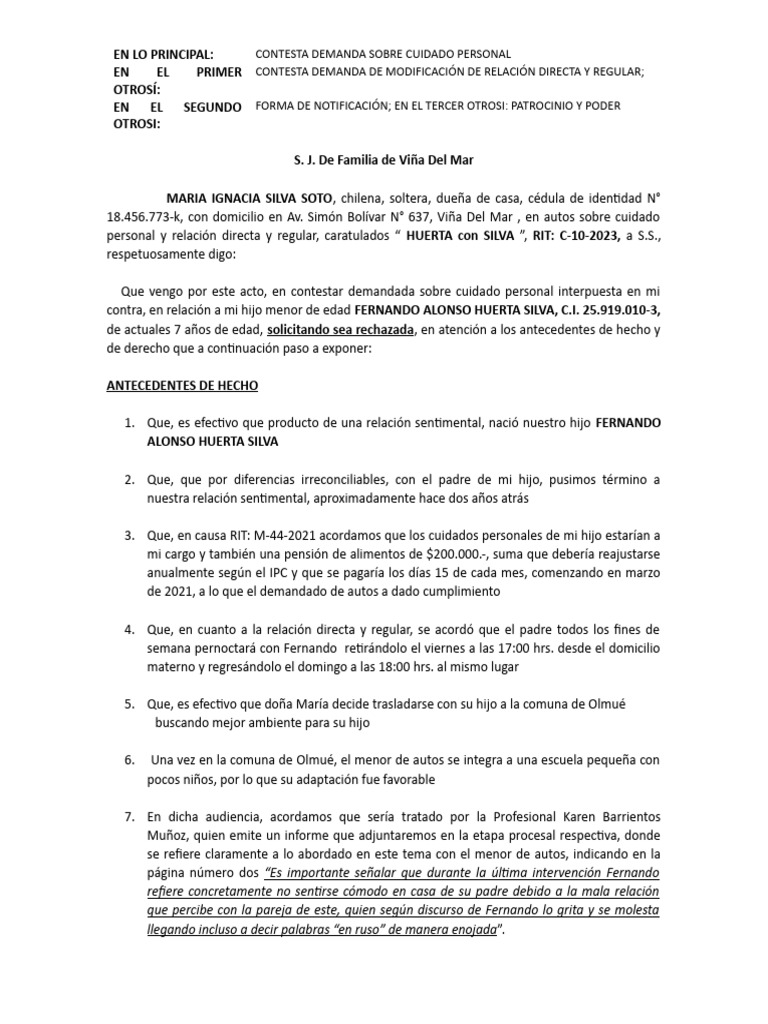 Contestacion Familia | PDF | Política