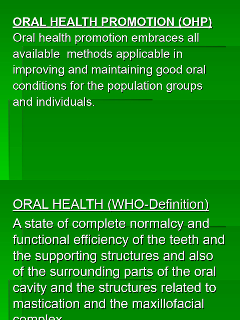 Oral Health Promotion PDF