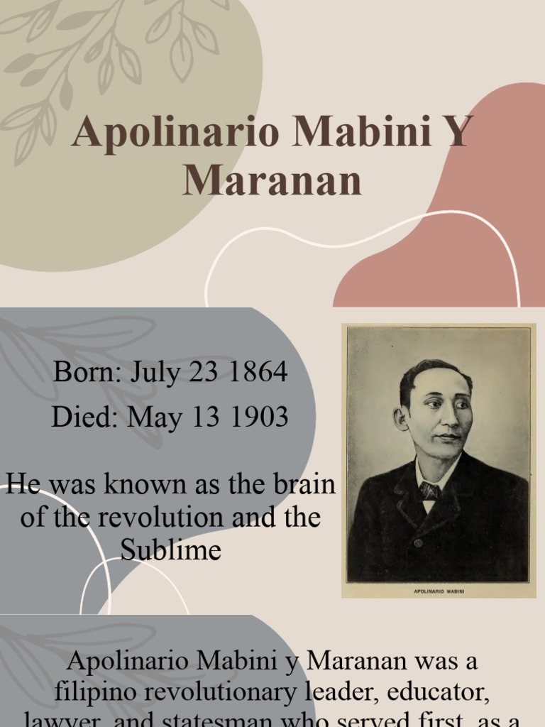 Apolinario Mabini Y Maranan REPORTING | PDF