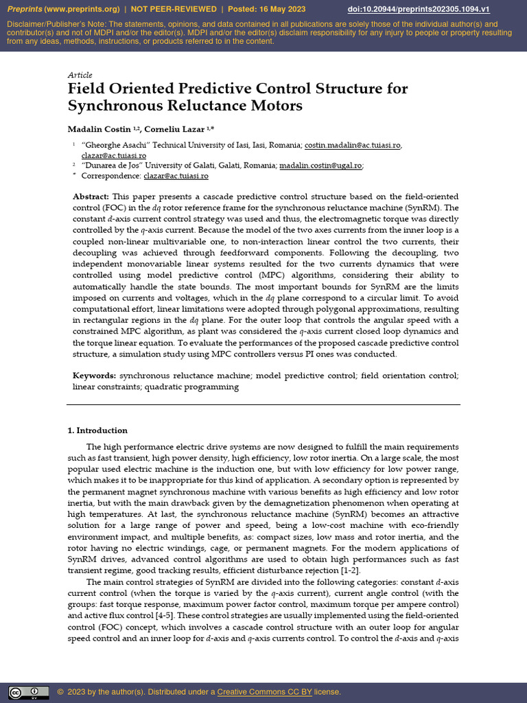 Field-Oriented Control for SynRM Systems | PDF | Electric Motor ...