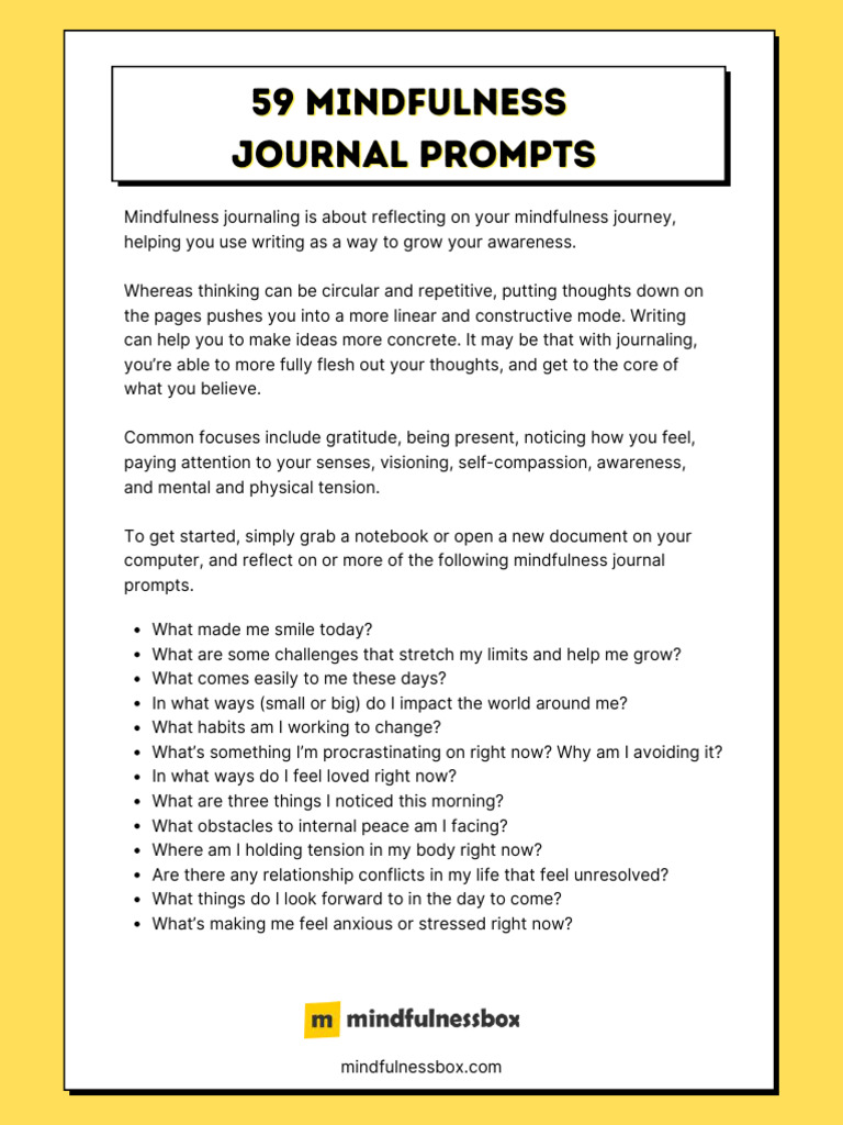 Mindfulness Journal Prompts for Growth | PDF