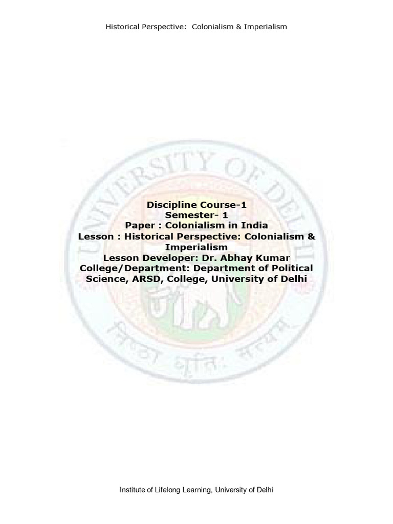 Historical Perspective Example