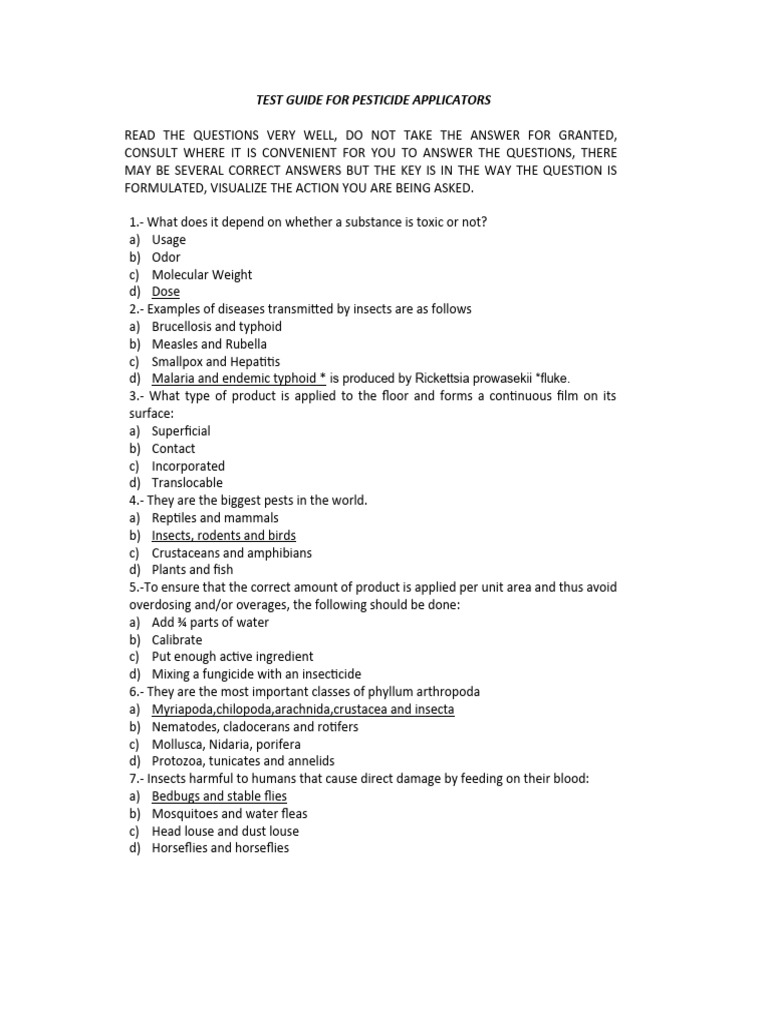 Examination Guide For Pesticide Applicators PDF Pesticide Pest