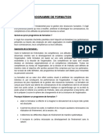 Programme de Formation Du Personnel