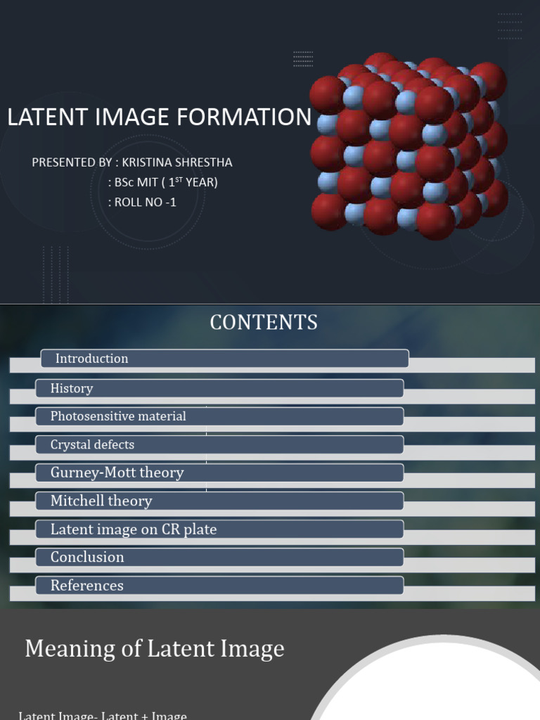 Latent Image Formation in Radiology | PDF | Chemical Substances ...