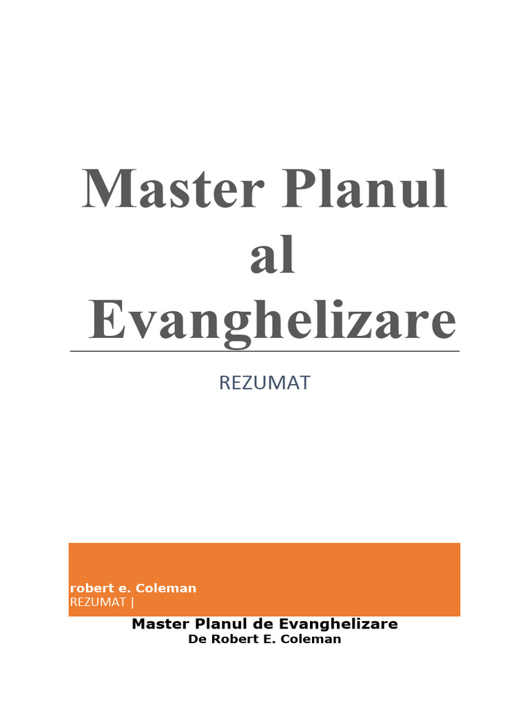 Master Planul de Evanghelizare PDF | PDF
