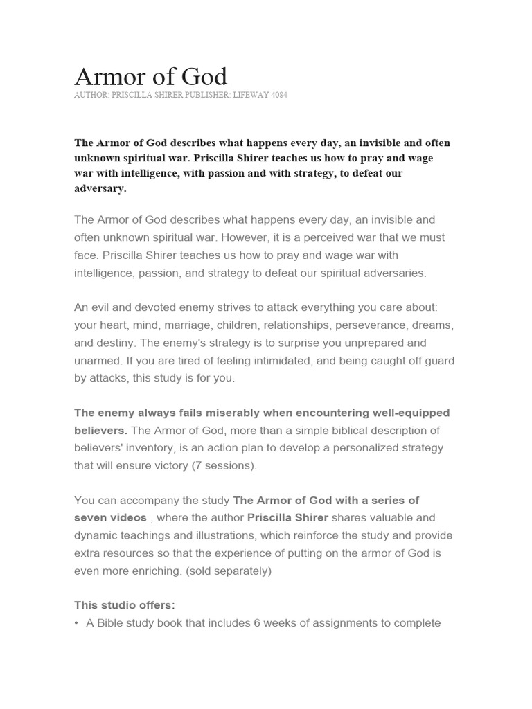 Armor of God PDF Prayer God