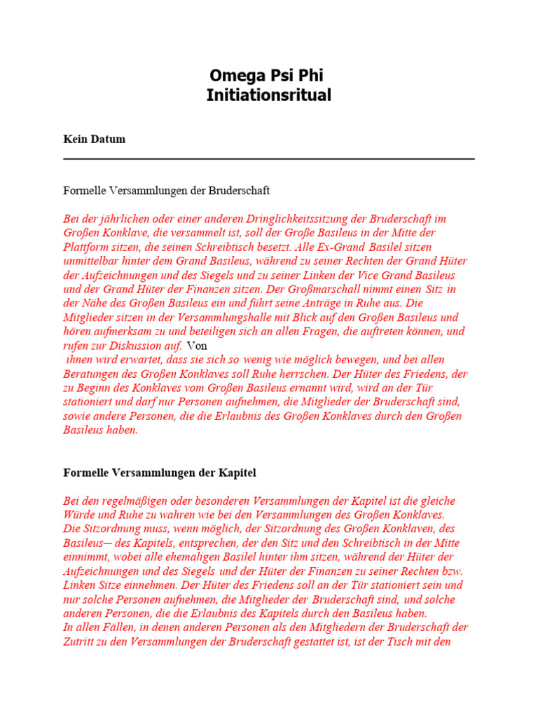 Omega Psi Phi Initiation Ritual Guide | PDF