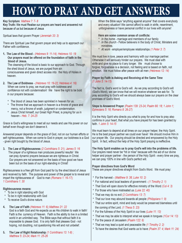 How To Pray And Get Answers Pdf Prayer Jesus