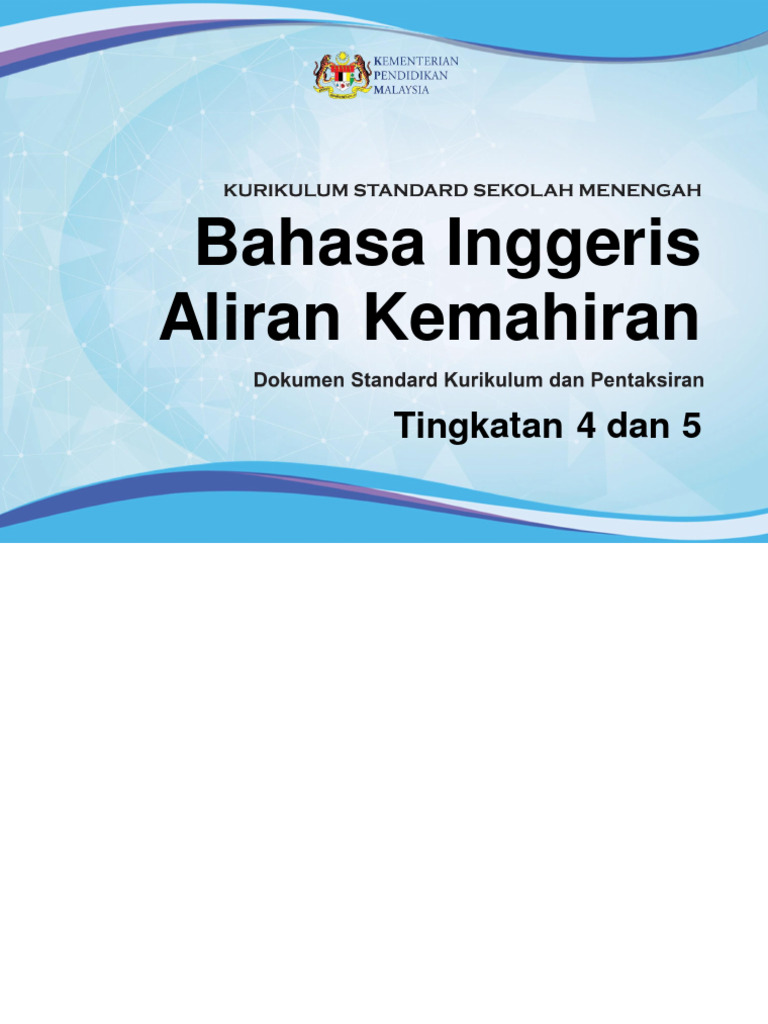 DSKP English Curriculum Form 4 & 5 | PDF | Project Based Learning ...