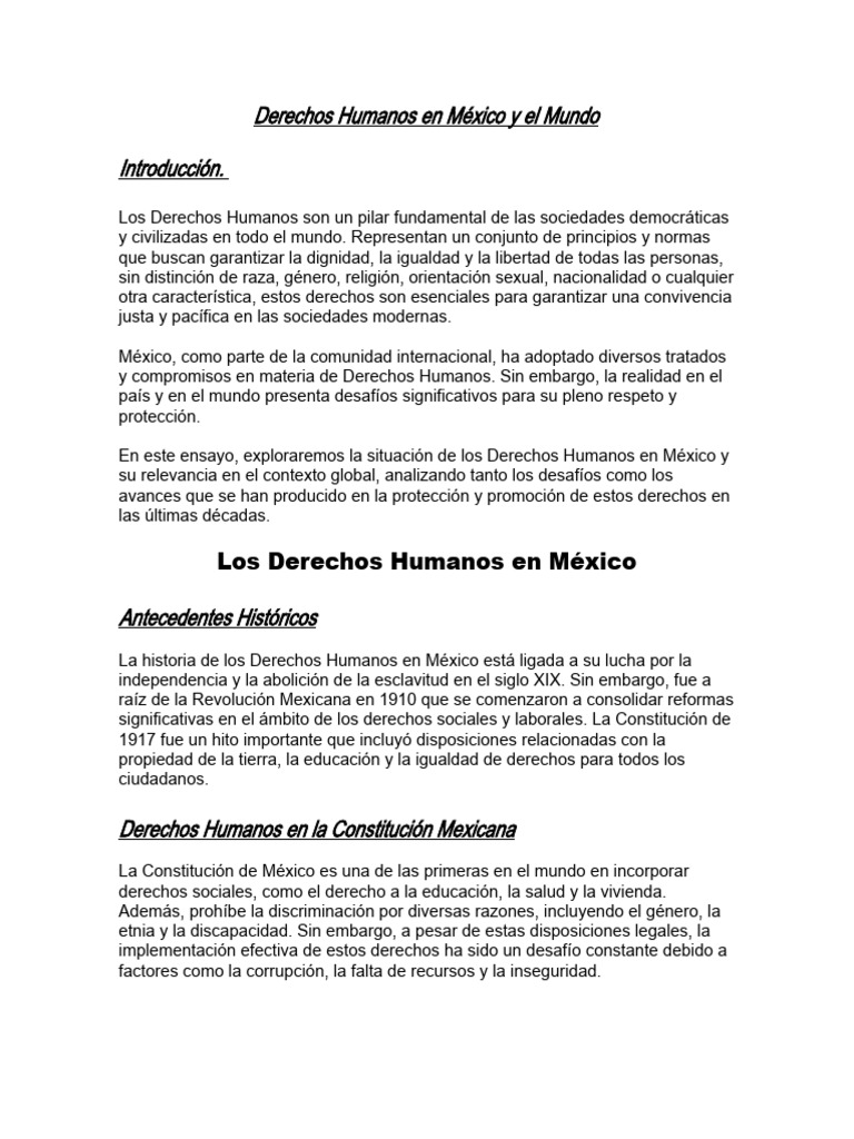 Derechos Humanos en México y El Mundo | PDF | Derechos humanos ...