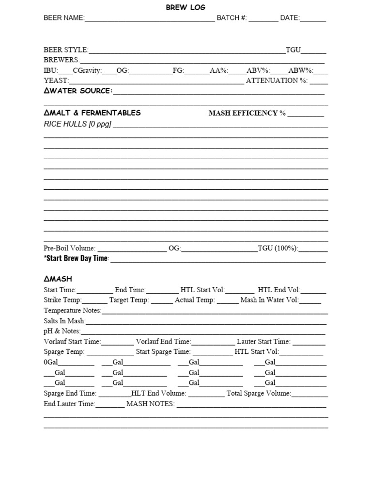 BYO-Documentation-Brew-Log-PDF | PDF | Brewing | Beer