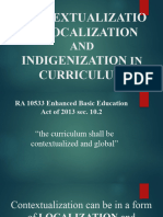 Contextualization, Localization and Indigenization in Curriculum