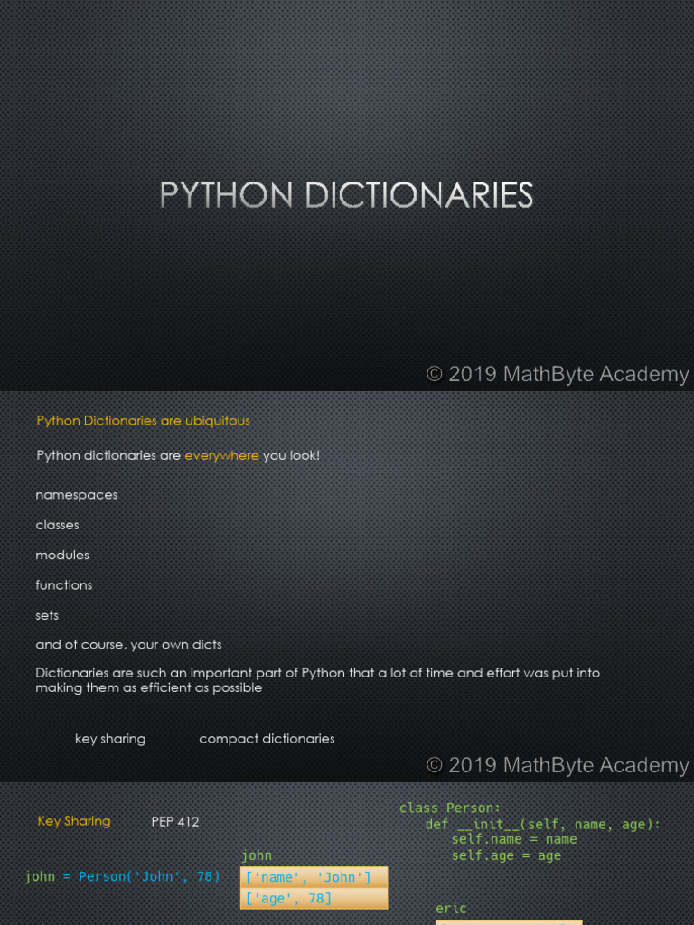 2 7 Python+Dictionaries Min | PDF | Computer Programming | Computing
