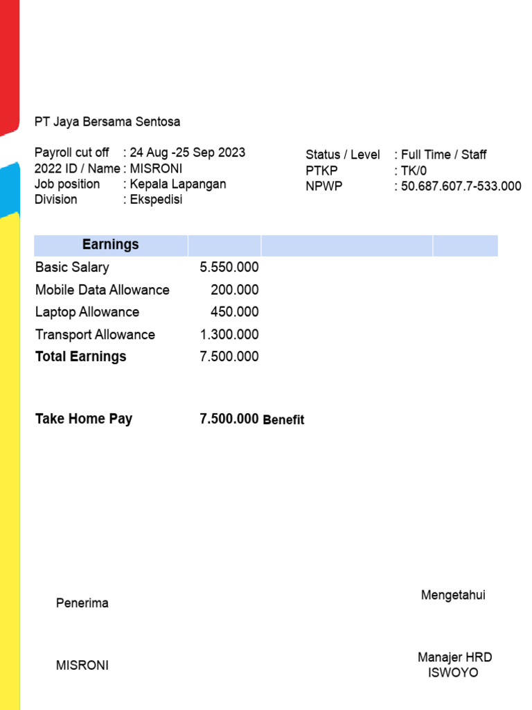 Slip Gaji Misroni PDF