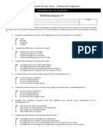 Examen de Mathématiques Du Troisième Trimestre, 9e Année