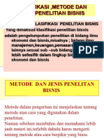 LECTURE II - Metode Dan Jenis Penelitian Ekonomi Dan Bisnis - Lecture 2-3