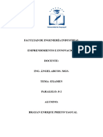 Facultad de Ingeniería Industrial Examen de Enprendimiento e Innovacion