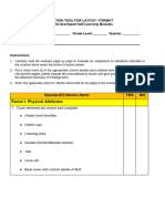 Evaluation Tool For Layout With Summary of Findings