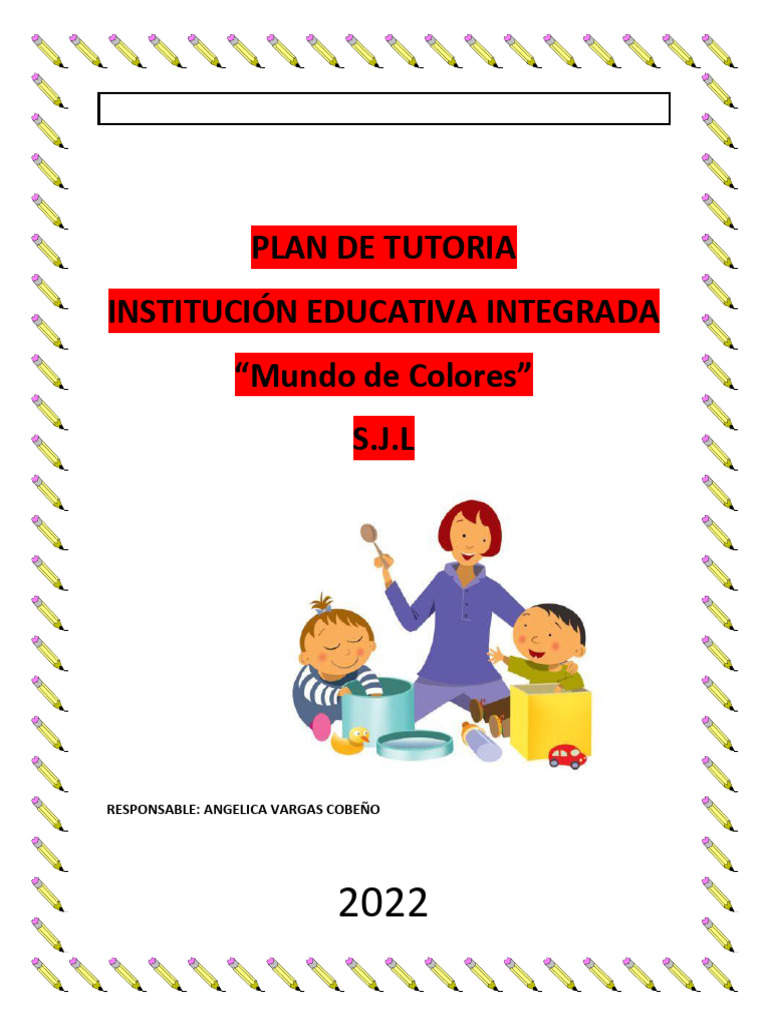Plan Anual de Tutoría 2022 - IEI Mundo de Colores | PDF | Higiene | Las ...