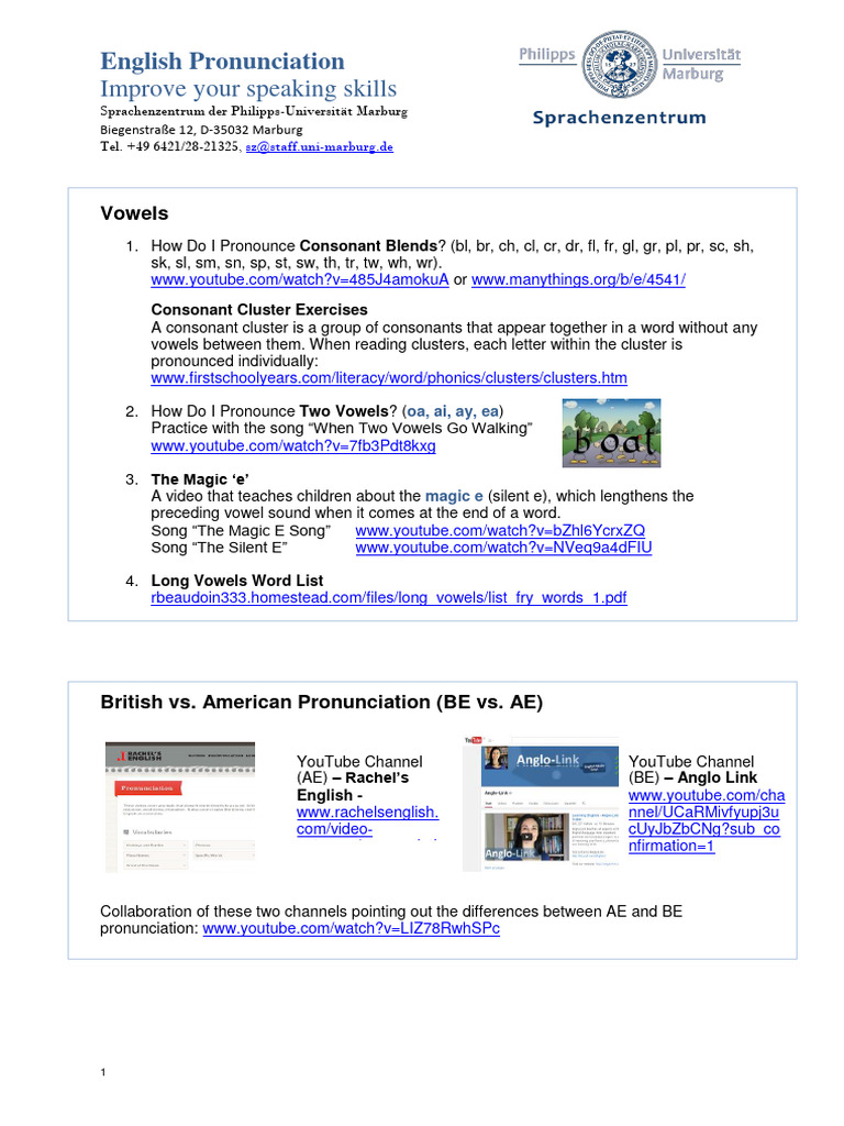 English Pronunciation Guide | PDF