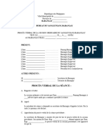 Modèle de Procès-Verbal de La Session Du Sangguniang Barangay