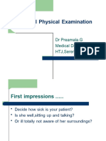 General Physical Examination: DR Preamala.G Medical Department HTJ, Seremban