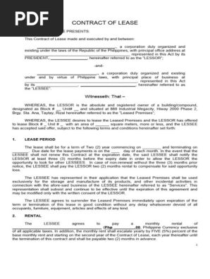 WAREHOUSE RENTAL CONTRACT