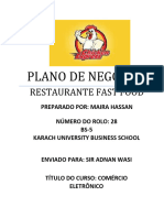 Plano de Negócios para Restaurantes de Fast Food