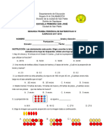 Segunda Prueba Periódica de Sexto Grado Con TOS y Claves de Respuestas MATEMÁTICAS