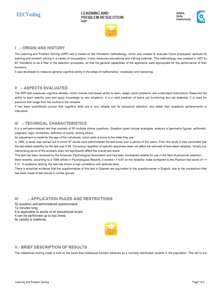 Arp Test | PDF | Cognitive Science | Learning